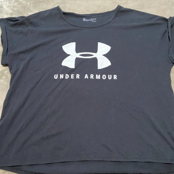 Under Armour Heat Gear Loose Fit Black Top Size XL Women’s - Picture 1 of 6